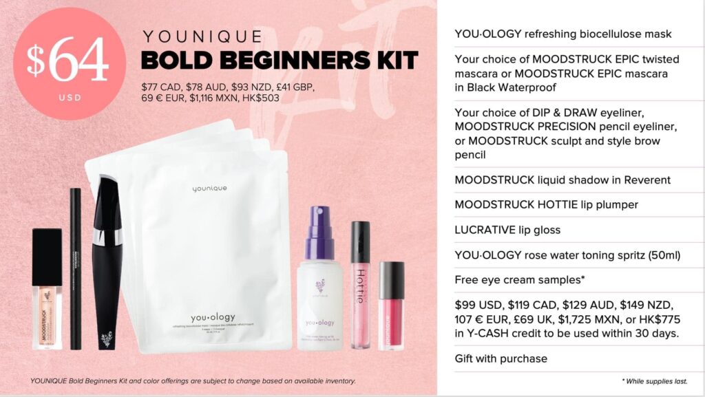 younique bold beginners kit