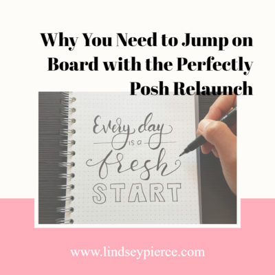 notebook saying every day is a fresh start as a reminder to jump on the perfectly posh relaunch